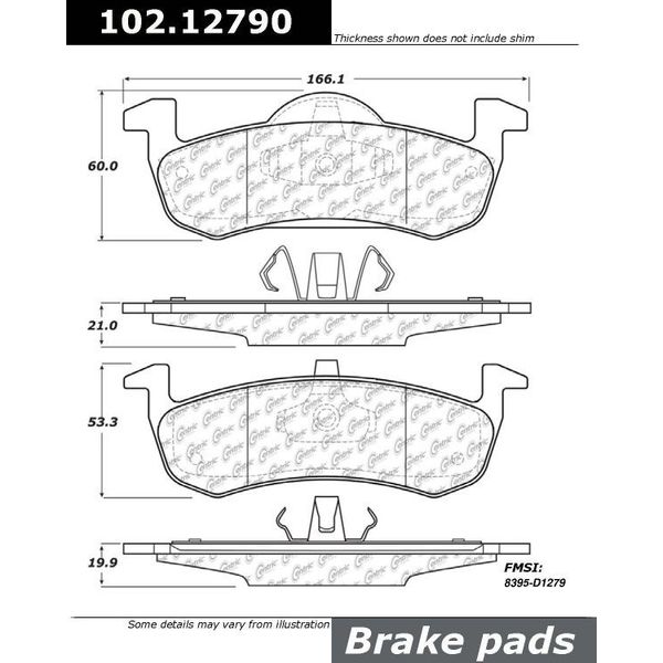 Centric Parts CTEK Brake Pads, 102.12790 102.12790